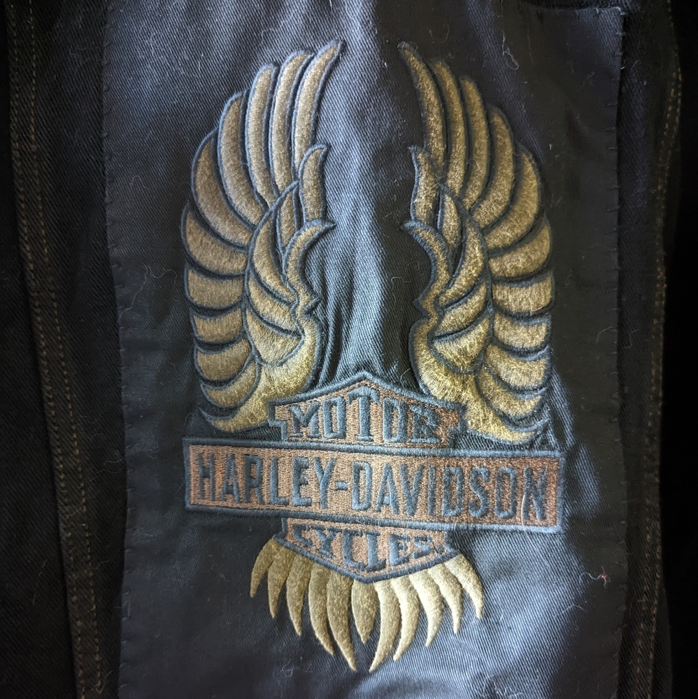 Official Harley Davidson black denim riding jacket